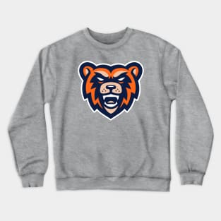 Retro Roar: Angry Bear Sports Mascot T-shirt for Die-Hard Sports Fans Crewneck Sweatshirt